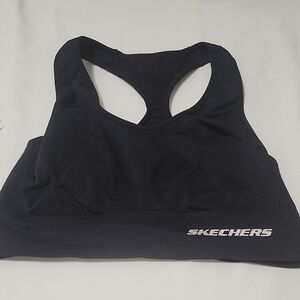 Skechers Black Racerback Sports Bra Moisture-Wicking